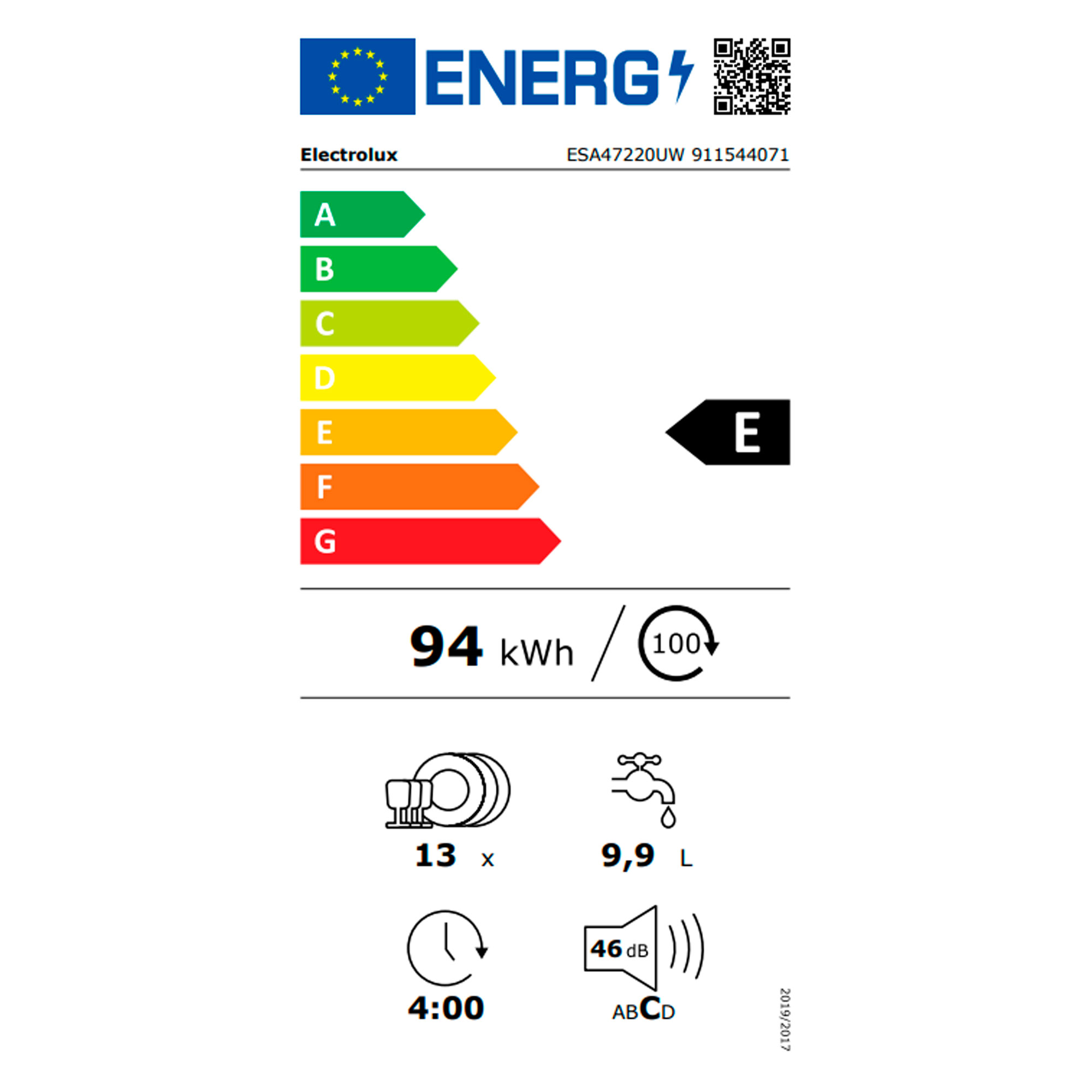 Electrolux diskmaskin ESA47220UW